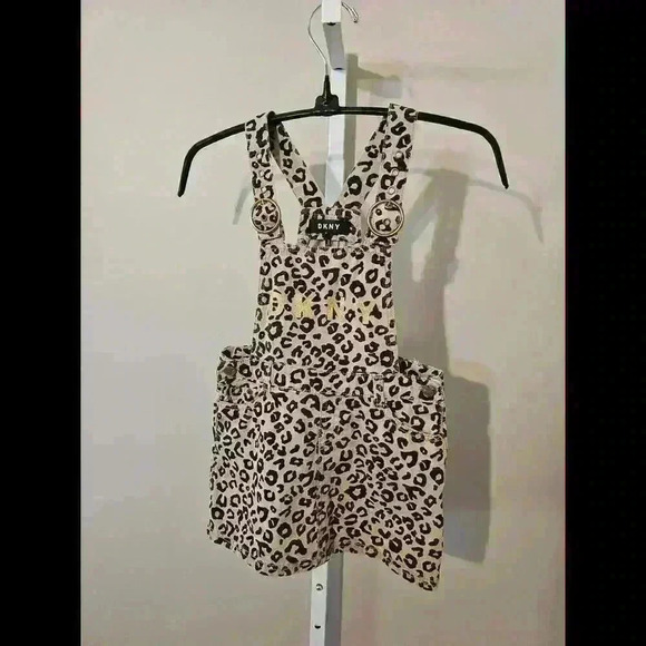 DKNY Leopard Print Overalls - Adorable Mini Dress Style - Picture 1 of 5